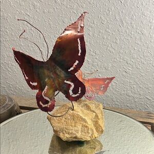 Handcrafted  Brutalist Metal Butterfly Sculpture - Multicolored Metal